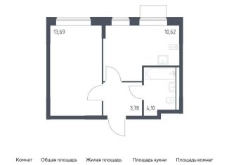 Однокомнатная квартира на продажу, 32.2 м2, Москва, жилой комплекс Квартал Домашний, 1, район Марьино