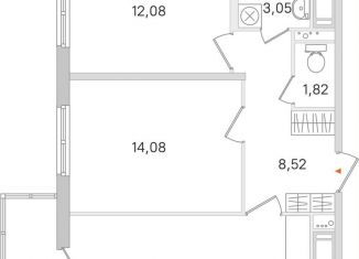 Продам 2-ком. квартиру, 58.6 м2, городской посёлок Янино-1, ЖК Ясно-Янино