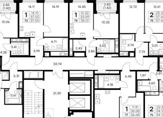 Продажа 2-комнатной квартиры, 57.4 м2, Санкт-Петербург, улица Лисянского, 6, метро Зенит