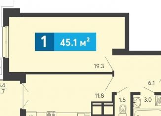 Продажа однокомнатной квартиры, 45.1 м2, село Засечное, Прибрежный бульвар, 5