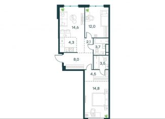 Продается трехкомнатная квартира, 67.5 м2, Москва, жилой комплекс Левел Мичуринский, к7, район Очаково-Матвеевское