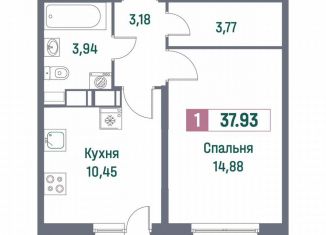 Продается однокомнатная квартира, 37.9 м2, Мурино, Ручьёвский проспект, 1/24