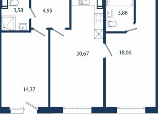 Продается 2-комнатная квартира, 67 м2, Сестрорецк, улица Инструментальщиков, 18