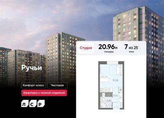 Продажа квартиры студии, 21 м2, Санкт-Петербург, ЖК Ручьи