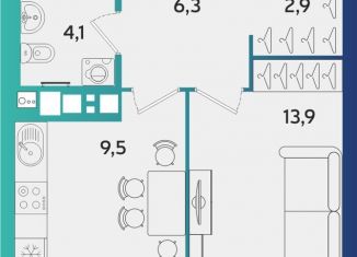 Продаю однокомнатную квартиру, 37.9 м2, Удмуртия, улица Архитектора П.П. Берша, 44