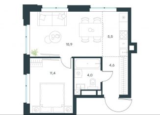 Продается двухкомнатная квартира, 41.4 м2, Москва