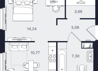 Продается 1-комнатная квартира, 41.1 м2, Санкт-Петербург, метро Проспект Большевиков, проспект Большевиков, уч3