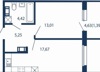 Продам 1-ком. квартиру, 41.7 м2, Сестрорецк, улица Инструментальщиков, 18