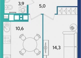 Продаю однокомнатную квартиру, 37.9 м2, Удмуртия, улица Архитектора П.П. Берша, 44