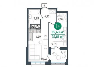 Продается 1-ком. квартира, 35.4 м2, Тюмень, Центральный округ