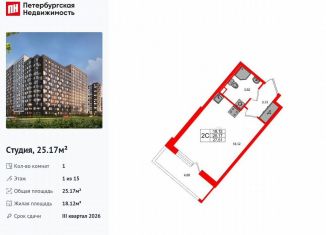 Продается квартира студия, 25.2 м2, Санкт-Петербург, Невский район