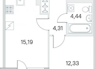 Продаю 1-комнатную квартиру, 38.3 м2, посёлок Шушары