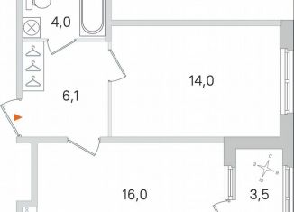 Продаю 1-комнатную квартиру, 41.9 м2, Пушкин