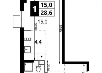 Продаю квартиру студию, 28.6 м2, Химки