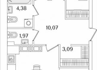 Двухкомнатная квартира на продажу, 76.2 м2, Санкт-Петербург, метро Пролетарская, Октябрьская набережная, 116