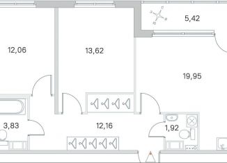 Продается 2-комнатная квартира, 66.3 м2, посёлок Стрельна, ЖК Любоград