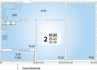 Продаю 2-ком. квартиру, 57.2 м2, Краснодар, Прикубанский округ, улица Доблести, 10