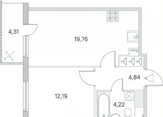 Продаю 1-ком. квартиру, 42.3 м2, городской посёлок Янино-1