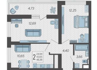 Продажа 2-ком. квартиры, 48.4 м2, Сочи, Ясногорская улица, 16/2к2