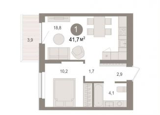 Продается 2-ком. квартира, 41.7 м2, рабочий посёлок Краснообск, Центральная улица, 10/3