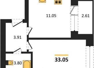 1-ком. квартира на продажу, 33.1 м2, Калининград, Московский район