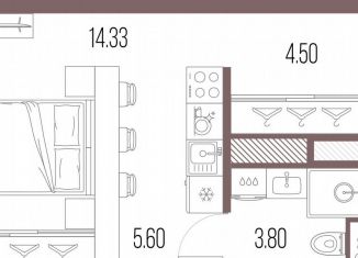 Продам квартиру студию, 28.2 м2, Санкт-Петербург, Василеостровский район, Кожевенная линия, 39к6