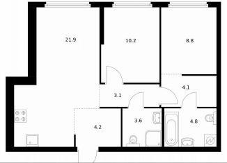 Продается двухкомнатная квартира, 60.7 м2, Москва, жилой комплекс Барклая 6, к8, ЖК Барклая 6