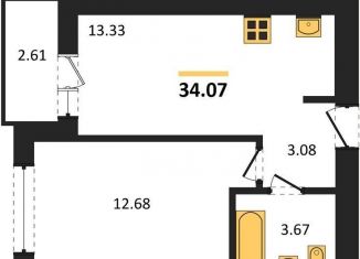 Продается 1-ком. квартира, 34.1 м2, Калининград