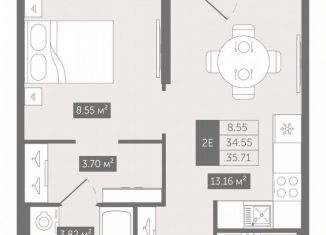 Продажа однокомнатной квартиры, 35.7 м2, Ленинградская область