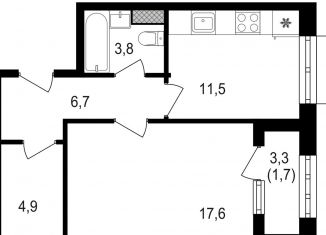 Продаю 1-комнатную квартиру, 46.4 м2, Москва, Михалковская улица, 48к1, ЖК Михалковский