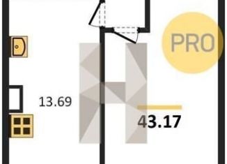 Продаю однокомнатную квартиру, 43.2 м2, Ростов-на-Дону, улица Ларина, 45с11