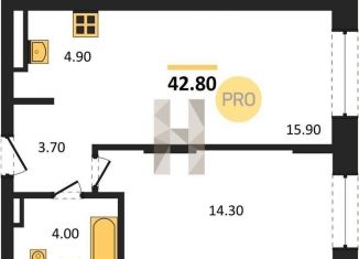 Продажа двухкомнатной квартиры, 42.8 м2, Новосибирск, метро Золотая Нива