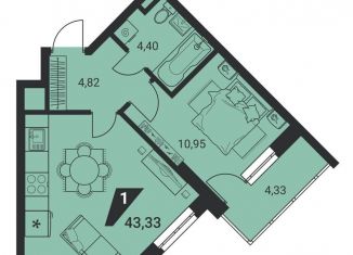 Продажа 1-ком. квартиры, 43.3 м2, Екатеринбург, метро Геологическая, улица Громова, 26