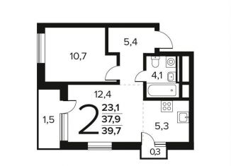 Продается 2-комнатная квартира, 39.7 м2, поселение Десёновское