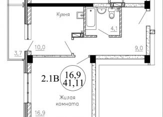 1-комнатная квартира на продажу, 41.1 м2, Новосибирск, метро Студенческая, улица Пархоменко, 23/1