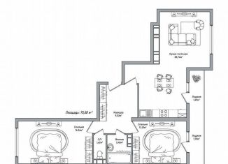 Продам 2-комнатную квартиру, 75 м2, Ярославль