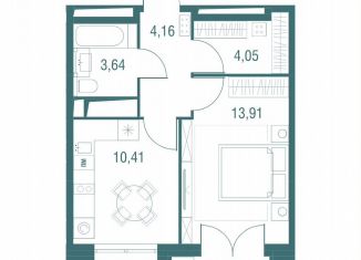 Продается 1-комнатная квартира, 37.1 м2, Одинцово, ЖК Одинбург