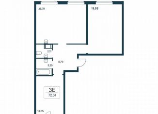 Продам 2-ком. квартиру, 72.5 м2, Ленинградская область, Цветной бульвар