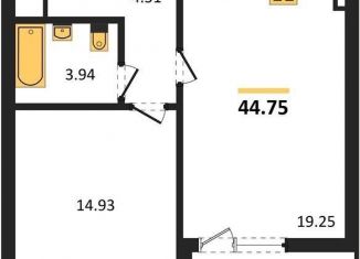 Продаю 1-ком. квартиру, 44.8 м2, Воронеж, Ленинский район