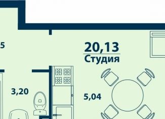 Продам 1-ком. квартиру, 20.1 м2, Уфа, Ленинский район