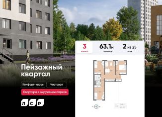 Продается 3-ком. квартира, 63.1 м2, Санкт-Петербург, метро Академическая