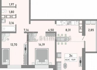 Продам 3-комнатную квартиру, 72 м2, Оренбург, жилой комплекс Осенний Лист, 2