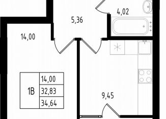 Продается 1-комнатная квартира, 34.6 м2, Казань, Авиастроительный район, улица Михаила Миля, 3