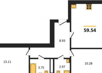 Продам 2-ком. квартиру, 59.5 м2, Калининград, Московский район