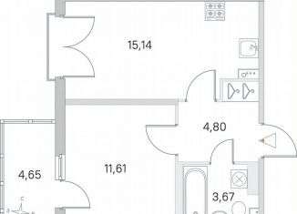 Продается 1-ком. квартира, 36.6 м2, посёлок Стрельна, ЖК Любоград