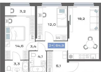 Продаю 2-комнатную квартиру, 64.9 м2, Екатеринбург, метро Чкаловская