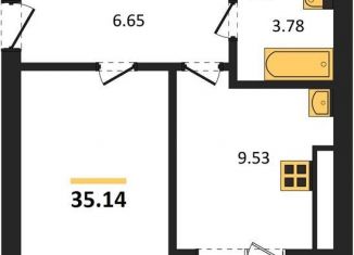 1-комнатная квартира на продажу, 35.1 м2, Калининград, Московский район