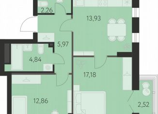 Продаю 2-комнатную квартиру, 57.8 м2, Екатеринбург, метро Чкаловская, улица Академика Ландау, 43