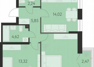 Продаю 2-комнатную квартиру, 57.9 м2, Екатеринбург, улица Академика Ландау, 43