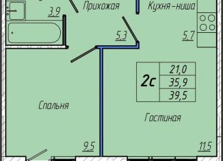 Продам 1-комнатную квартиру, 39.6 м2, Кемерово, Притомский проспект, 30А, Центральный район